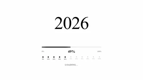 2026 Loading Animation – Modern Progress Bar Countdown. Stock Footage 322579207
