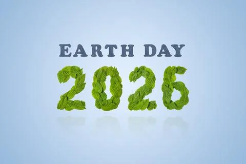 2026 is made of green leaf Stock Photos