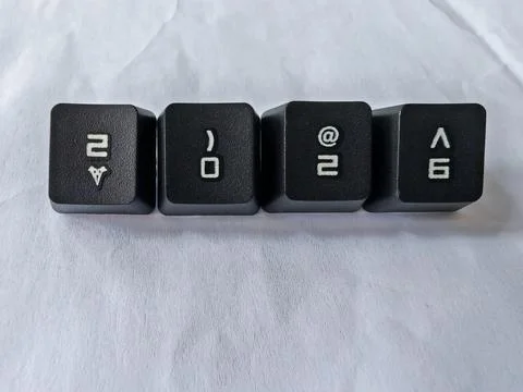 2026 New Year Concept Using Mechanical Keyboard Keycaps with Dual Symbols Stock Photos