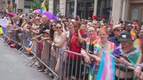 2026 NYC Pride March is opened on Fifth Avenue in New York City. Stock-Footage 339254882