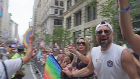 2026 NYC Pride March is opened on Fifth Avenue in New York City. Stock-Footage 339256419