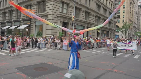 2026 NYC Pride March is opened on Fifth Avenue in New York City. 動画素材 339257690