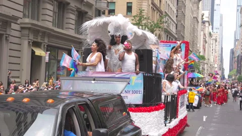 2026 NYC Pride March is opened on Fifth Avenue in New York City. Video stock 339369598