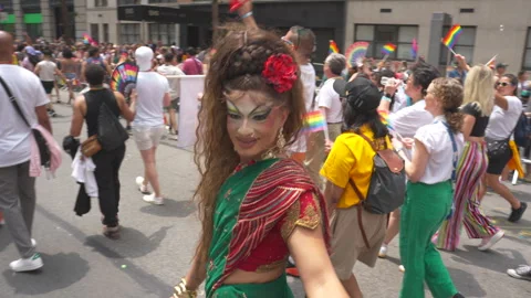 2026 NYC Pride March is opened on Fifth Avenue in New York City. Video stock 339370710