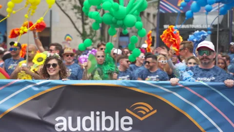 2026 NYC Pride March is opened on Fifth Avenue in New York City. Stockbeeldmateriaal 339372351