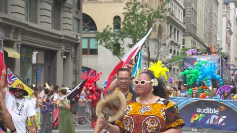 2026 NYC Pride March is opened on Fifth Avenue in New York City. Stock-Footage 339372383