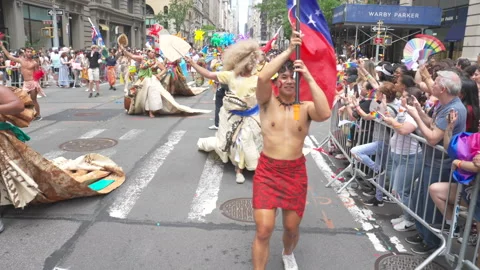 2026 NYC Pride March is opened on Fifth Avenue in New York City. Stock Footage 339373506