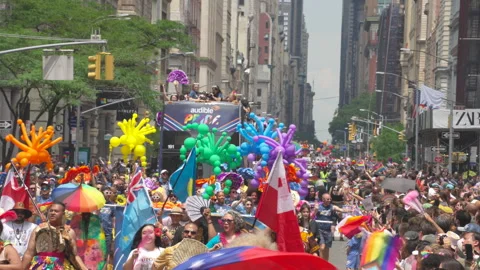 2026 NYC Pride March is opened on Fifth Avenue in New York City. Stock-Footage 339373508