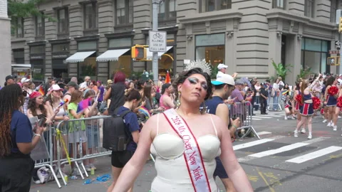 2026 NYC Pride March is opened on Fifth Avenue in New York City. Stock Footage 339482058