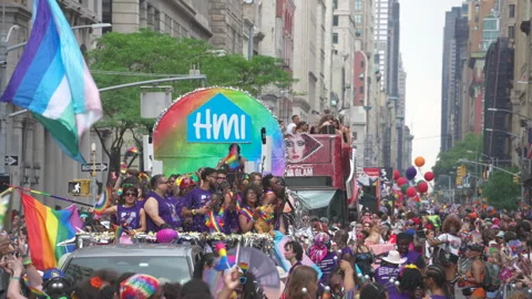 2026 NYC Pride March is opened on Fifth Avenue in New York City. Stock-Footage 339498406