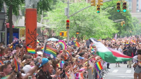 2026 NYC Pride March is opened on Fifth Avenue in New York City. 스톡 동영상 339501866