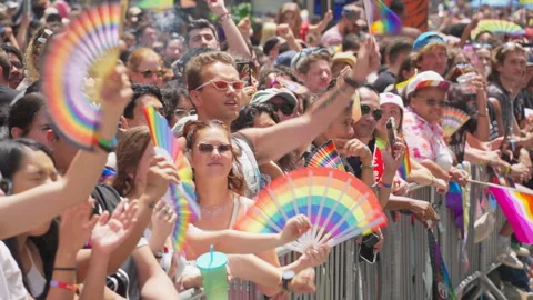 2026 NYC Pride March is opened on Fifth Avenue in New York City. Stock Footage 339502957