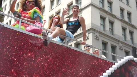 2026 NYC Pride March is opened on Fifth Avenue in New York City. Stock Footage 339505119