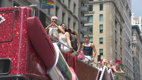 2026 NYC Pride March is opened on Fifth Avenue in New York City. Stock Footage 339506834