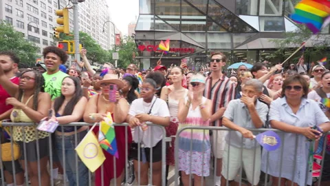 2026 NYC Pride March is opened on Fifth Avenue in New York City. Stock Footage 339511698