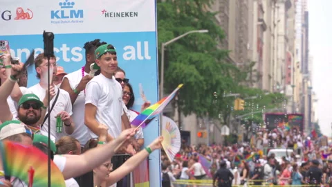 2026 NYC Pride March is opened on Fifth Avenue in New York City. Stock Footage 339518388