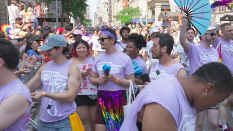 2026 NYC Pride March is opened on Fifth Avenue in New York City. Stockbeeldmateriaal 339642307