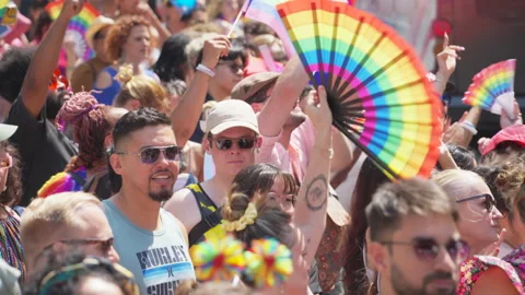 2026 NYC Pride March is opened on Fifth Avenue in New York City. Stockbeeldmateriaal 339676247
