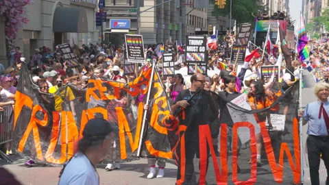 2026 NYC Pride March is opened on Fifth Avenue in New York City. Stock Footage 339689049
