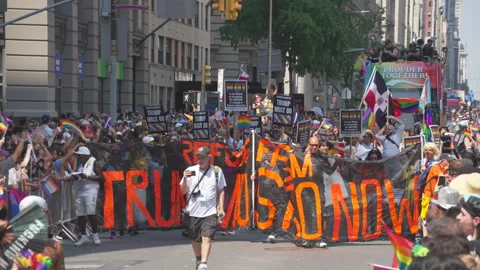 2026 NYC Pride March is opened on Fifth Avenue in New York City. Stock-Footage 339693636