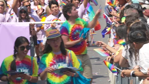 2026 NYC Pride March is opened on Fifth Avenue in New York City. Stock Footage 339695837
