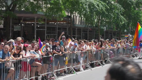 2026 NYC Pride March is opened on Fifth Avenue in New York City. Stock-Footage 339696055