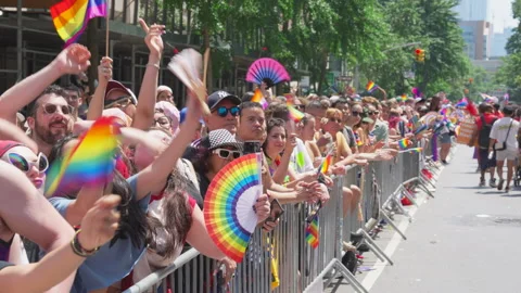2026 NYC Pride March is opened on Fifth Avenue in New York City. Stock-Footage 339717139