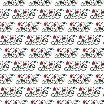 2026 One Continuous line Lettering with hearts and Tulip Seamless Pattern Stock Illustration