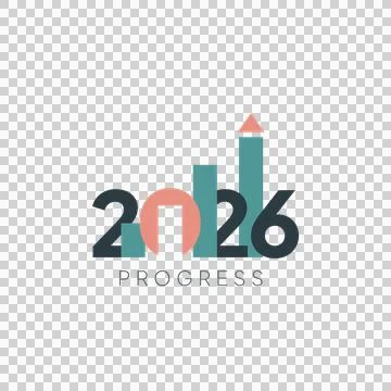 2026 Progress Typography Design , Modern Growth Concept Vector Stock-Illustration