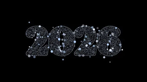 2026 Silver glitter explosion animation and text Happy New Year Stock Footage 320834092