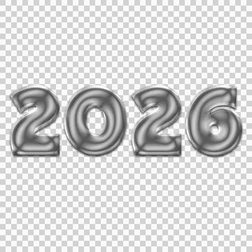 2026 Simple Black 3D Text Effect PNG Stock Illustration
