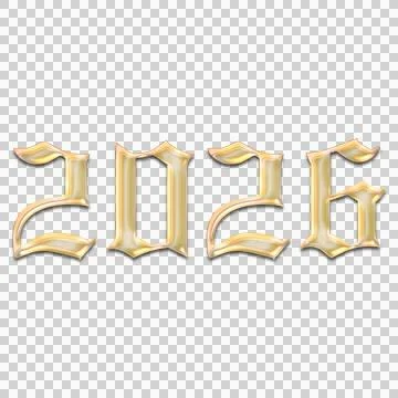 2026 Sleek Silver 3D Text Effect PNG Stock Illustration