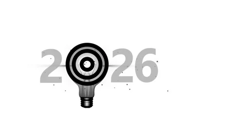 2026 target lightbulb concept animation,... | Stock Video | Pond5