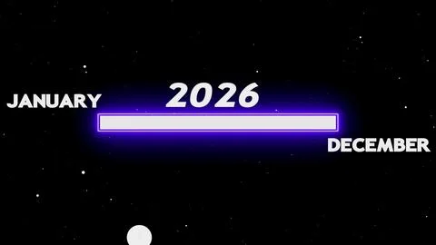 2026 time progress bar Ilustración de archivo