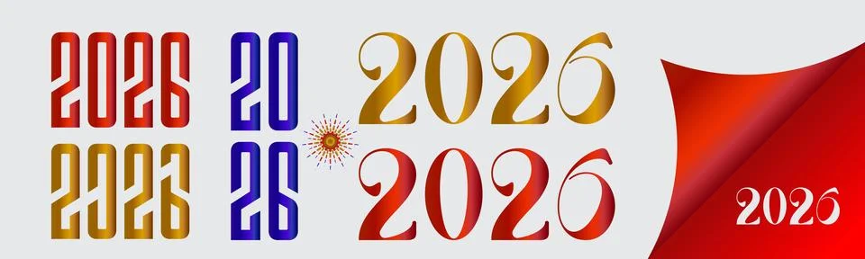 2026 typography calligraphic text vector illustration for 2026 happy New Ye.. 스톡 일러스트