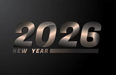 2026 Vector Isolated on Black background, 2026 new year design template Stock Illustration