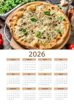 2026 Wall Calendar A3 Format Easy To Print Includes July Stock Illustration