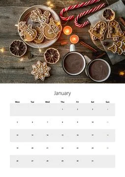 2026 Wall Calendar A3 Format Easy To Print January Stock Photos
