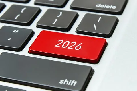 2026 Word on Computer Keyboard Keys Stock Photos