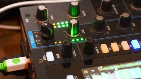 2026.06.23, Russia. DJ controller Deck 2 processing sound effects Stock Footage 337771491