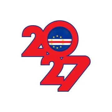 2027 banner with Cape Verde flag inside. Illustration