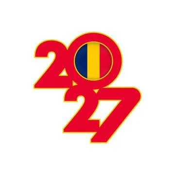 2027 banner with Chad flag inside. Illustration