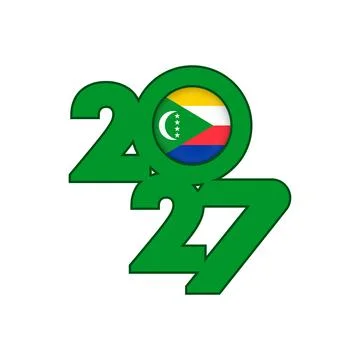 2027 banner with Comoros flag inside. Stock Illustration