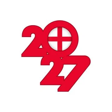 2027 banner with England flag inside. Illustration