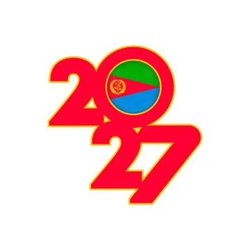 2027 banner with Eritrea flag inside. Illustration