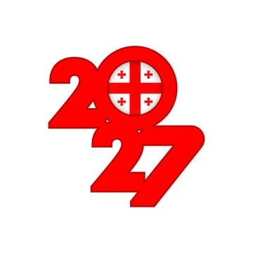 2027 banner with Georgia flag inside. Stock Illustration