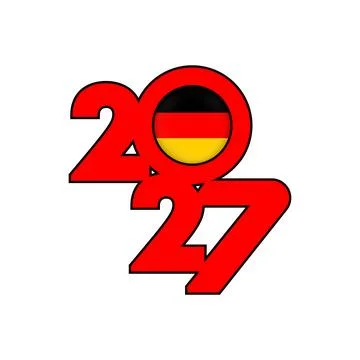 2027 banner with Germany flag inside. Stock Illustration