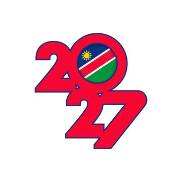 2027 banner with Namibia flag inside. Stock Illustration