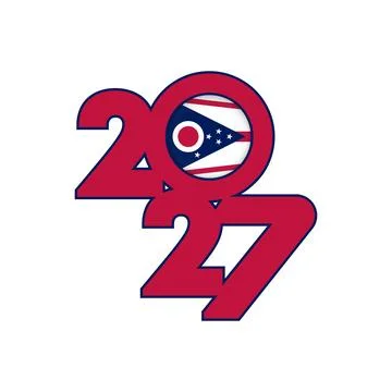 2027 banner with Ohio State flag inside. Stock Illustration