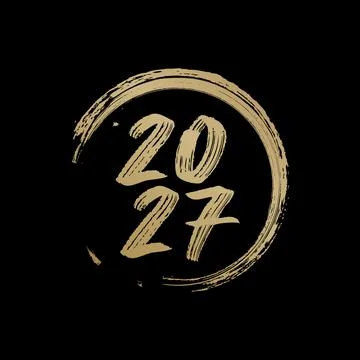 2027 brush typography design. Vector. Stock Illustration